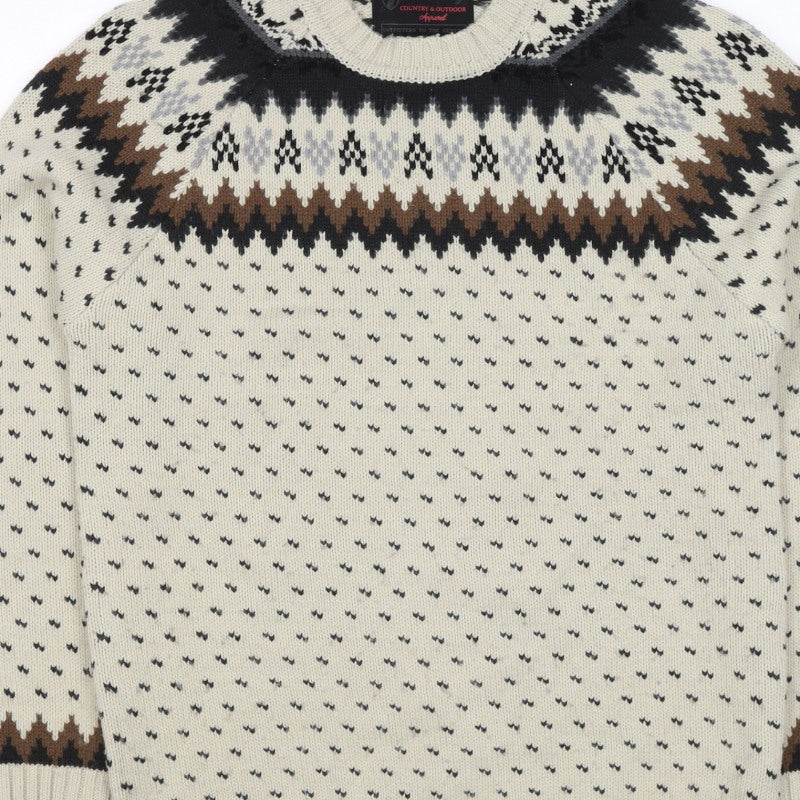 Red Herring Women’s Ivory Fair Isle Aztec Knit Jumper M