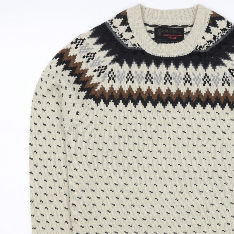 Red Herring Women’s Ivory Fair Isle Aztec Knit Jumper M