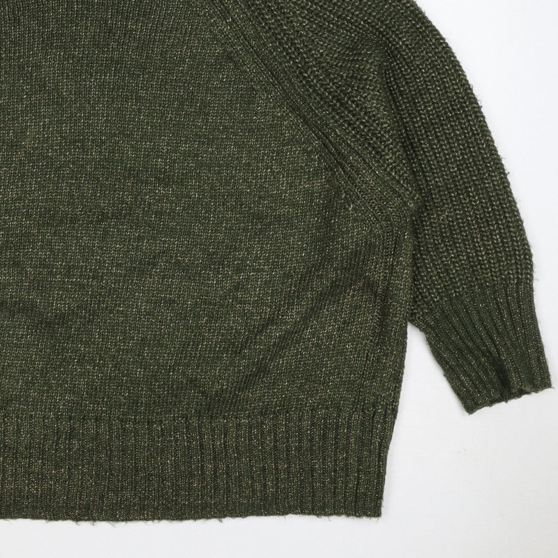 Next Women Green XL UK 22 High Neck Raglan Knit Jumper