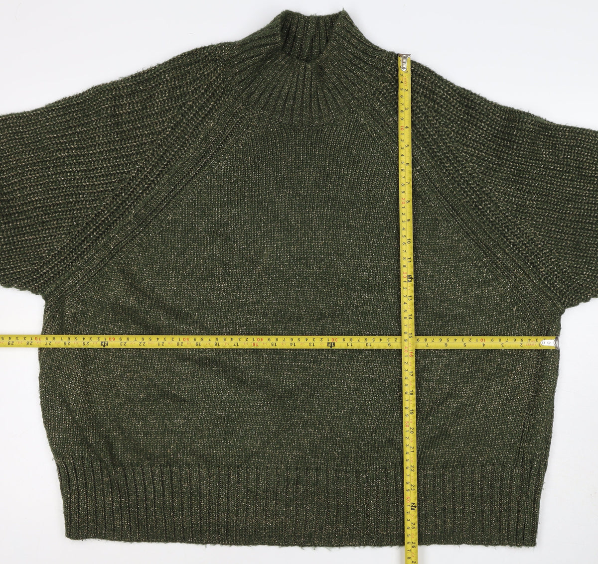 Next Women Green XL UK 22 High Neck Raglan Knit Jumper