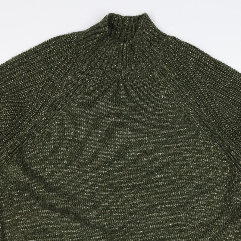Next Women Green XL UK 22 High Neck Raglan Knit Jumper