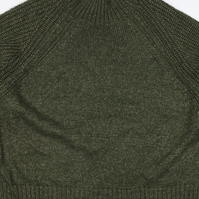 Next Women Green XL UK 22 High Neck Raglan Knit Jumper