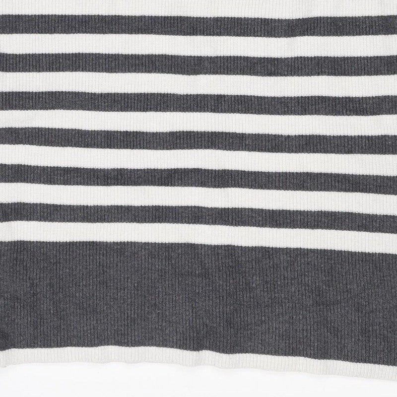 Marks & Spencer Women Grey Stripe Knit Pencil Mini Skirt M