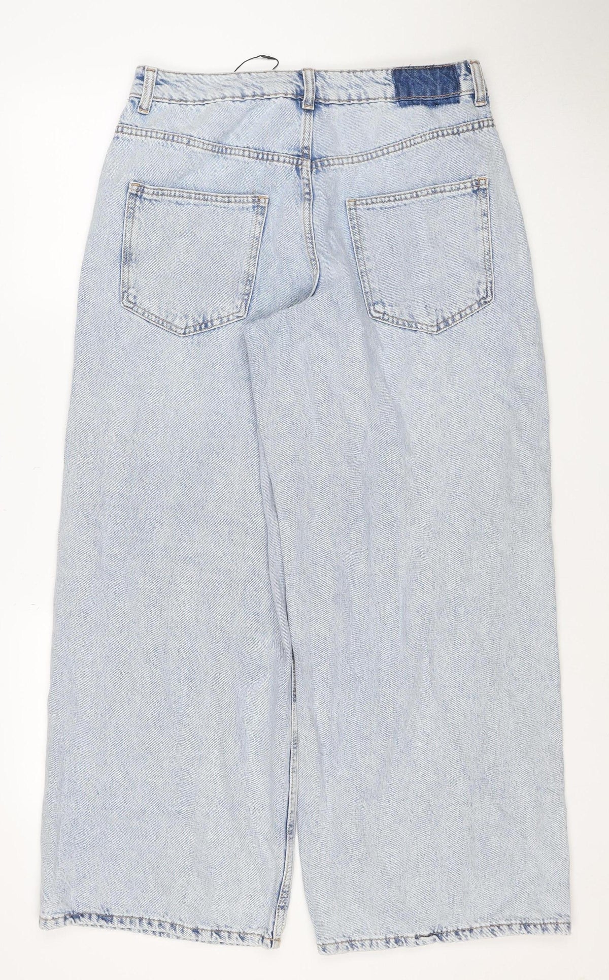 Primark Women Blue UK 12 High Rise Distressed Straight Jeans