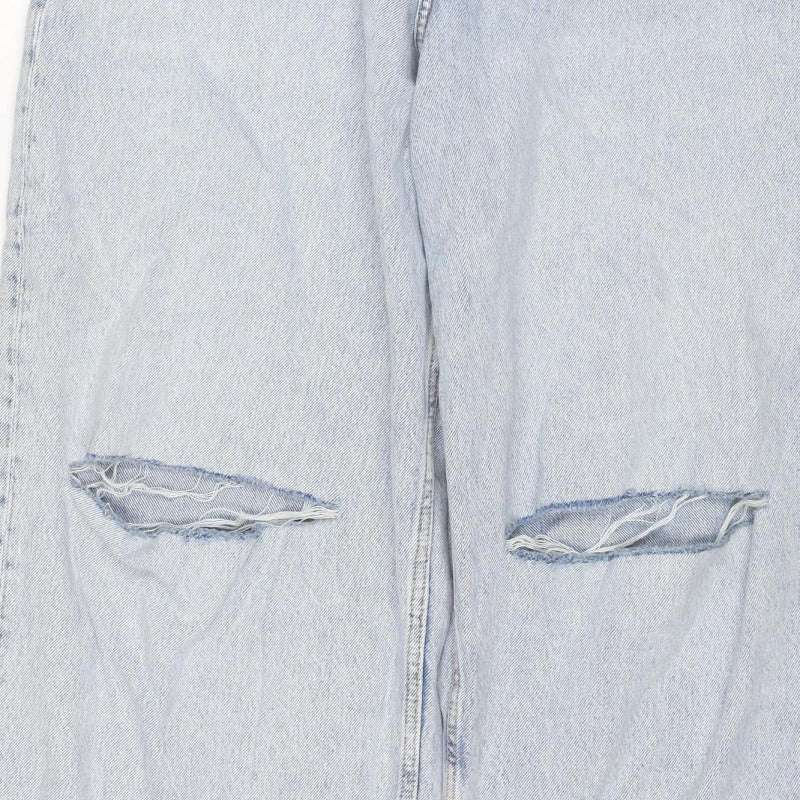 Primark Women Blue UK 12 High Rise Distressed Straight Jeans