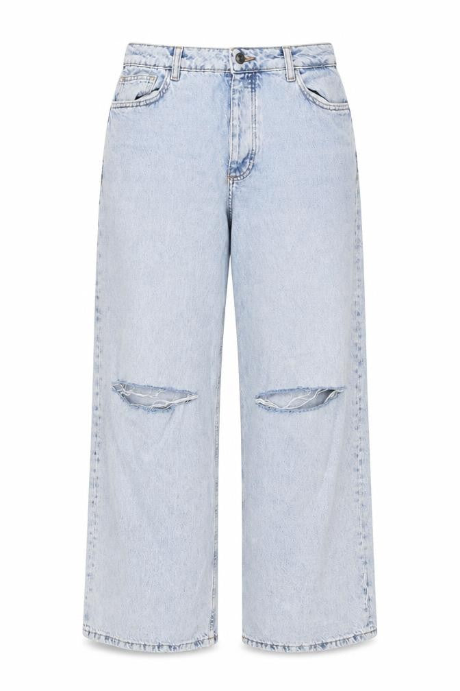Primark Women Blue UK 12 High Rise Distressed Straight Jeans