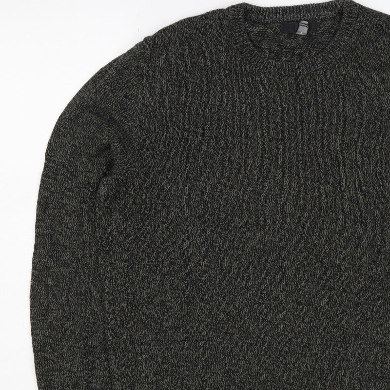 ASOS Men’s Grey Marl Chunky Knit Crew Neck Pullover Jumper Size M