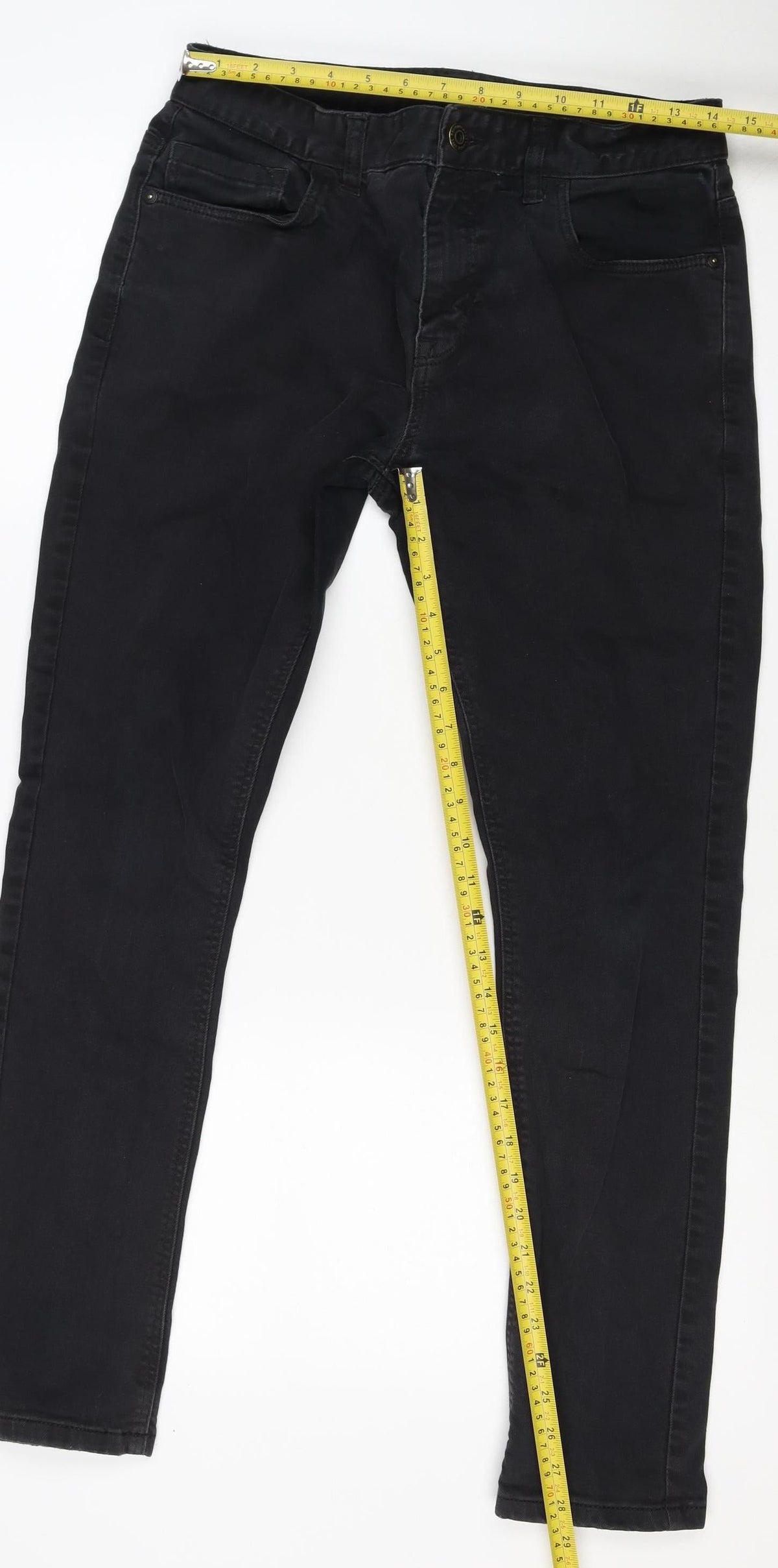Next Women’s Black Skinny Jeans W32 Regular Stretch Denim