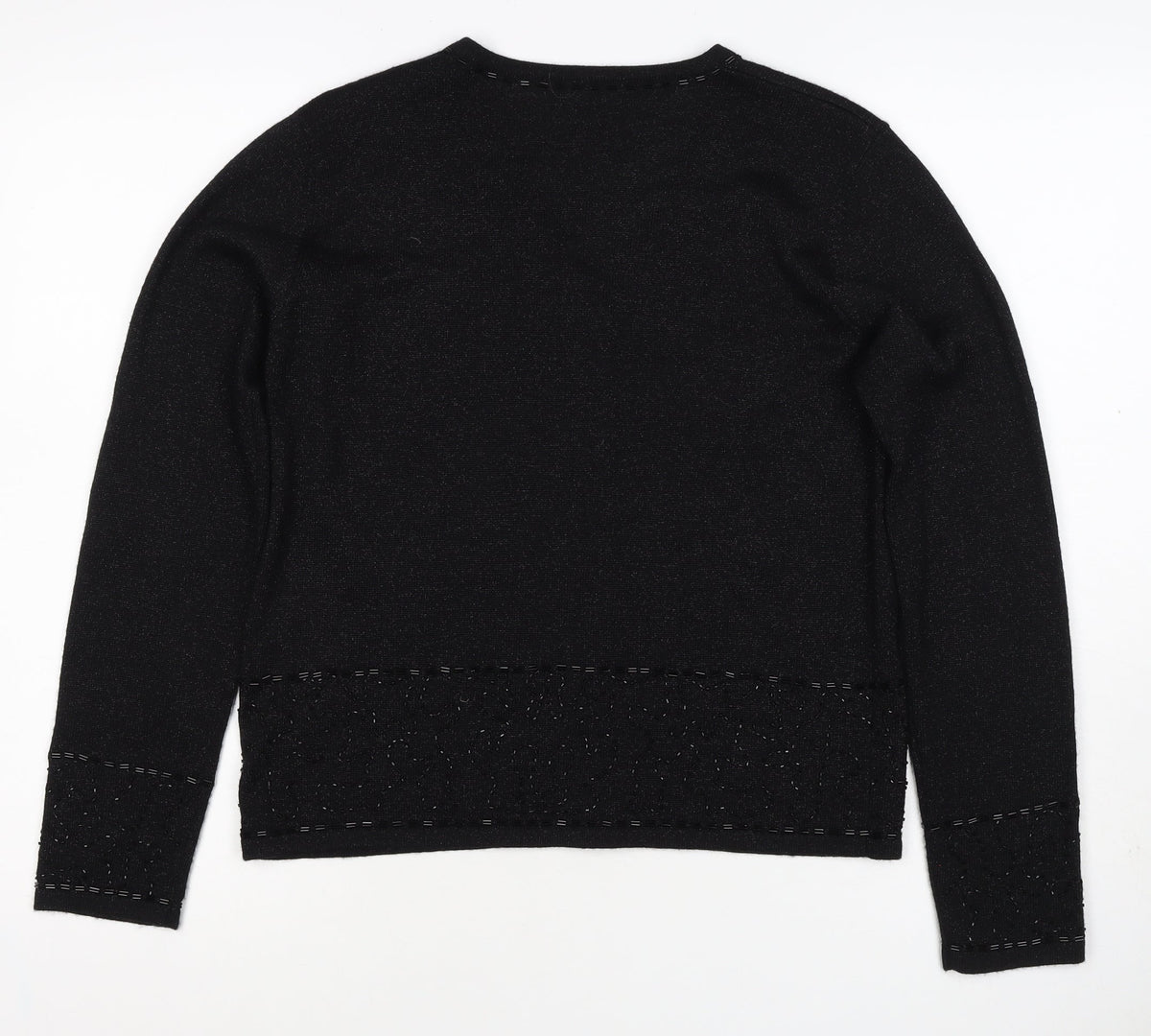 Marks and Spencer Women’s Black UK 14 V-Neck Button Knit Cardigan