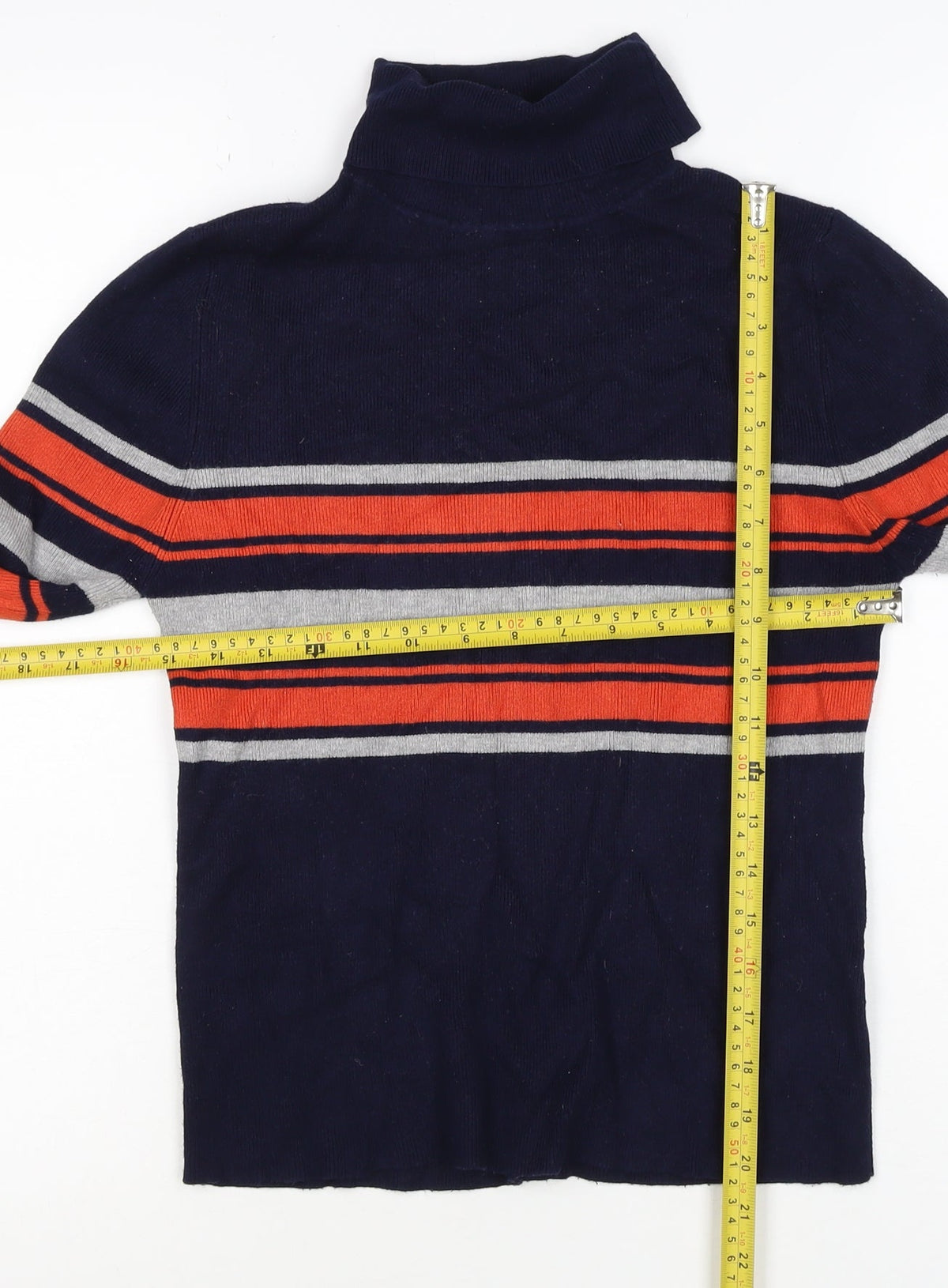 Louche Women’s Multicoloured UK 14 Striped Roll Neck Knit Jumper