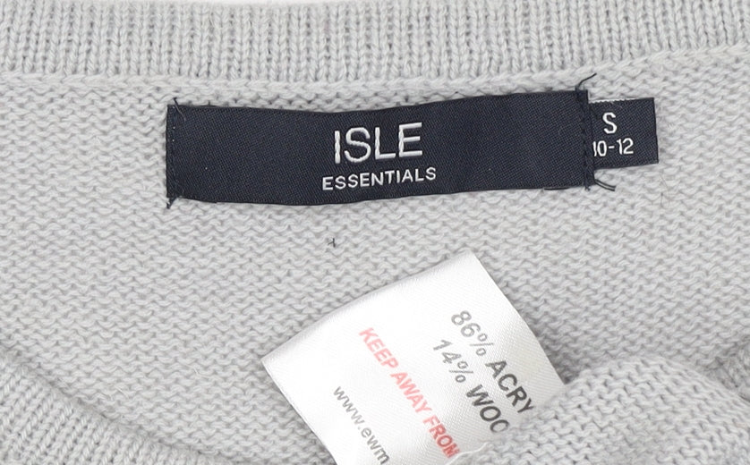 Isle Essentials Women Grey Size 10 Christmas Reindeer Fair Isle Jumper