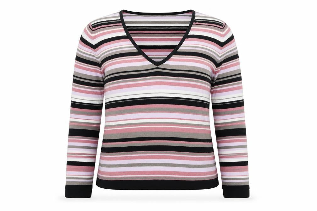 Next Women’s Multicoloured Stripe V-Neck Knit Jumper UK 14
