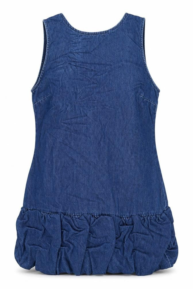 ASOS DESIGN Women Blue UK 16 Denim Bodycon Mini Ruffle Backless Dress