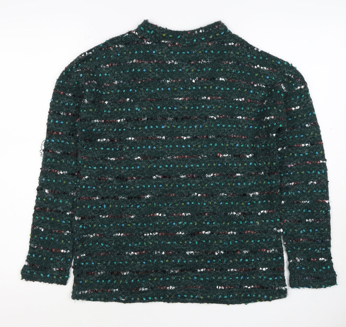 OVS Women Green S Wool Blend Stripe Knit Jumper Long Sleeve