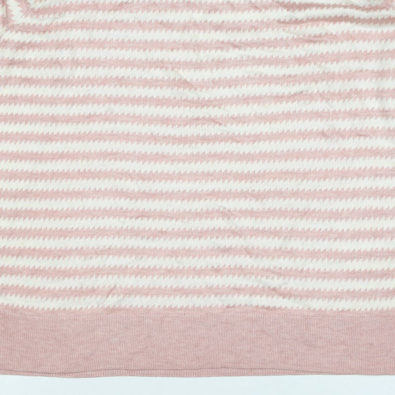 Next Women’s Pink Ivory Geometric Knit Crew Neck Jumper UK 16