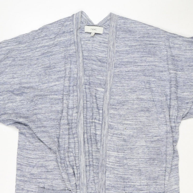 Next Women Blue Marl Open Cardigan UK 16 Long Sleeve V-Neck Pockets