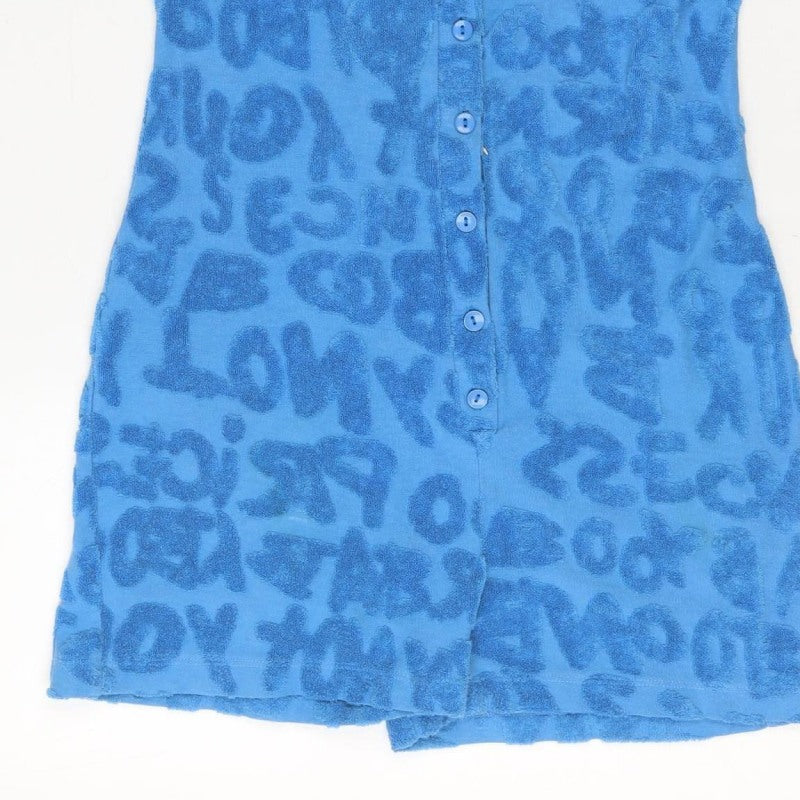 Jaded London Women Blue UK 12 Terry Leopard Print Playsuit