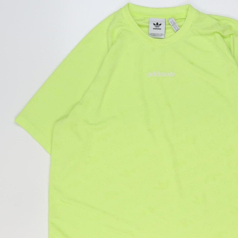 adidas Men Green XL Logo Graphic Raglan Crew Neck T-Shirt
