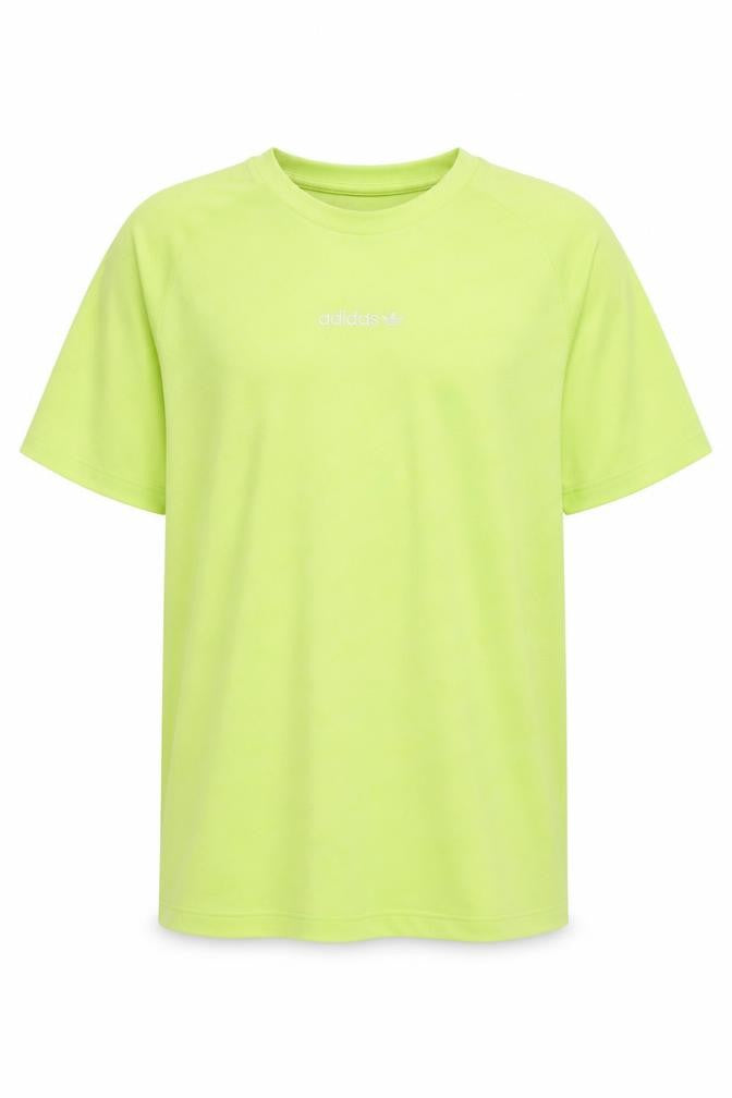 adidas Men Green XL Logo Graphic Raglan Crew Neck T-Shirt