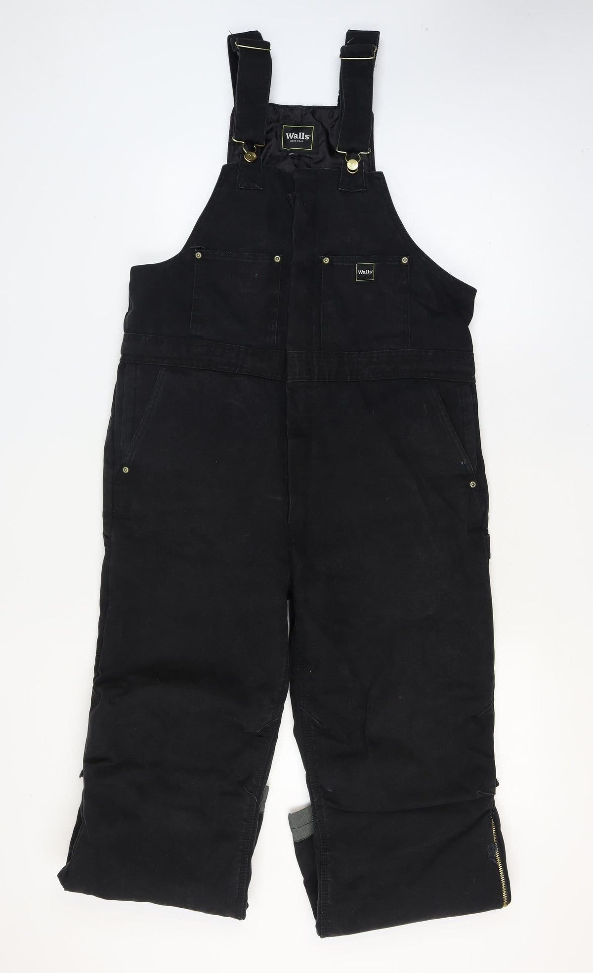 Walls Mens Black L Insulated Workwear Dungarees Bib Overalls