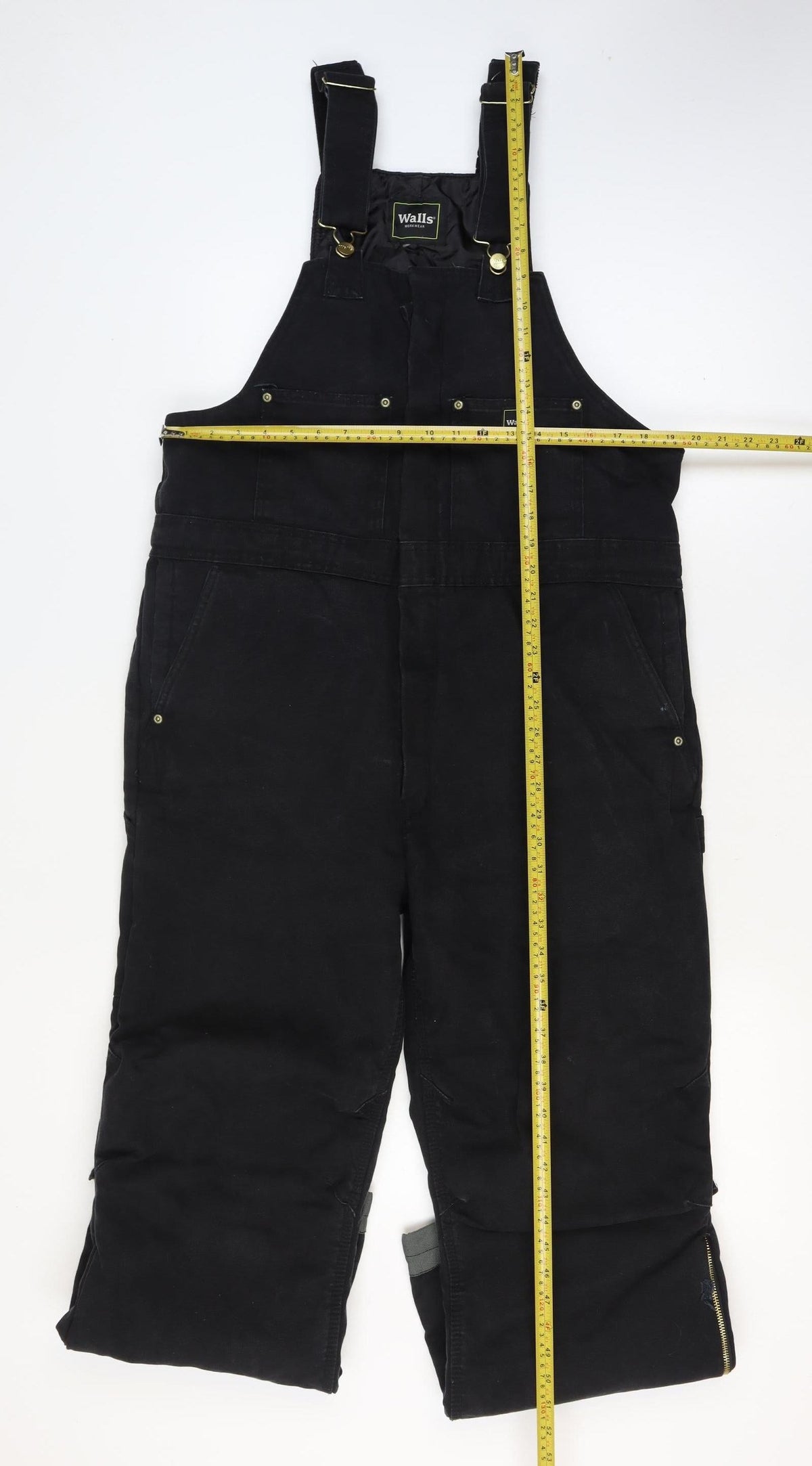 Walls Mens Black L Insulated Workwear Dungarees Bib Overalls