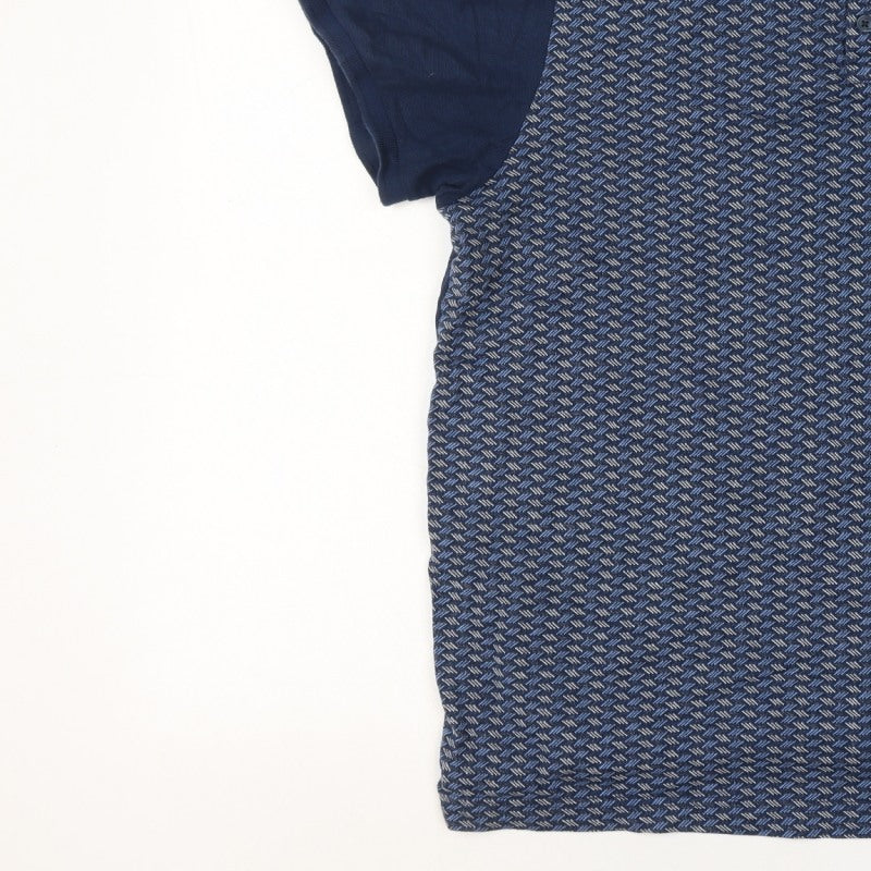 Original Penguin Men’s Blue XL Geometric Short Sleeve Polo Shirt