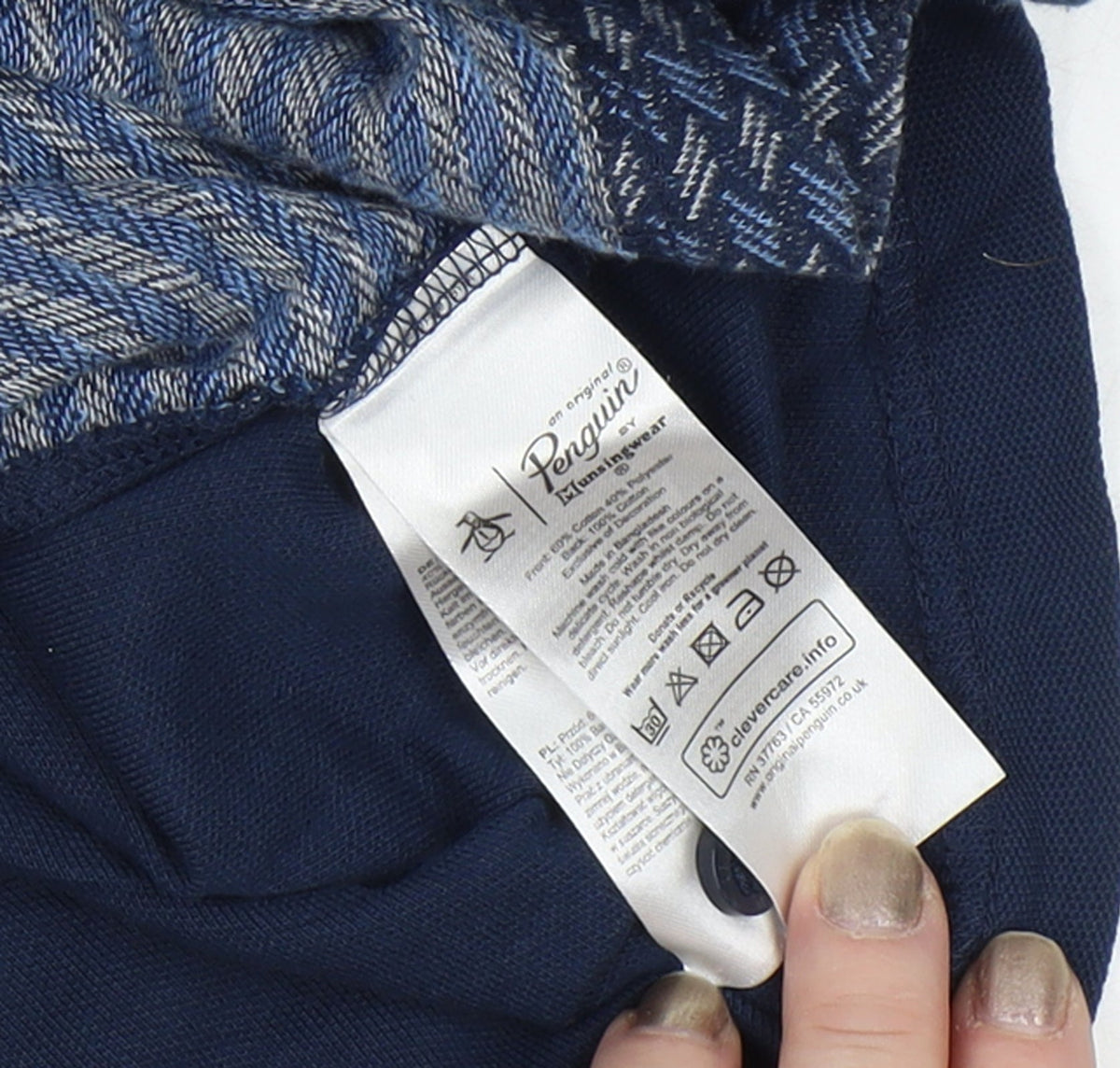 Original Penguin Men’s Blue XL Geometric Short Sleeve Polo Shirt