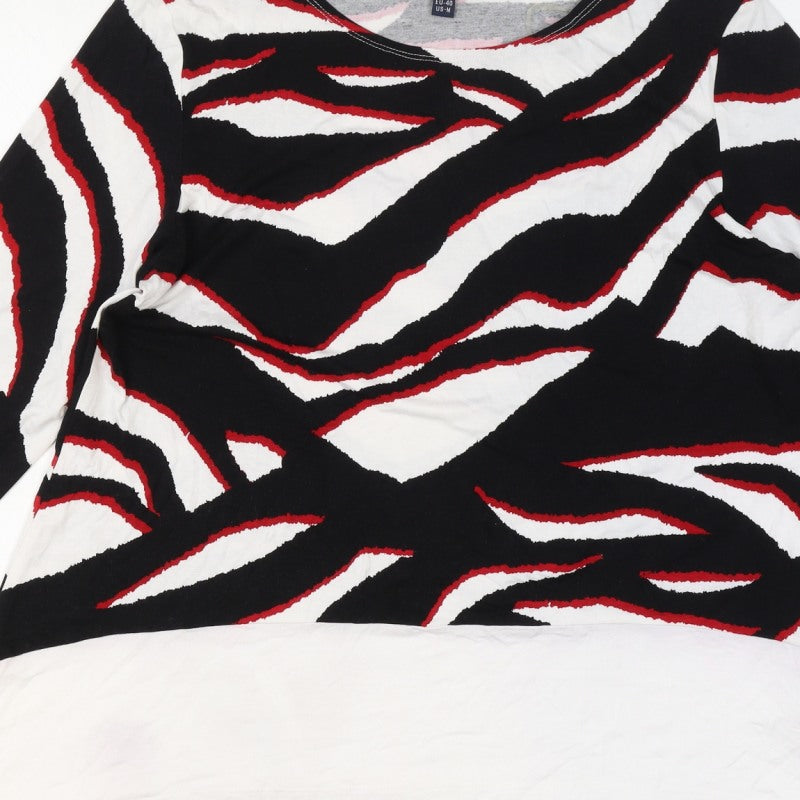 Saloos Women’s Multicoloured UK 14 Zebra Print 3/4 Sleeve Jersey Top