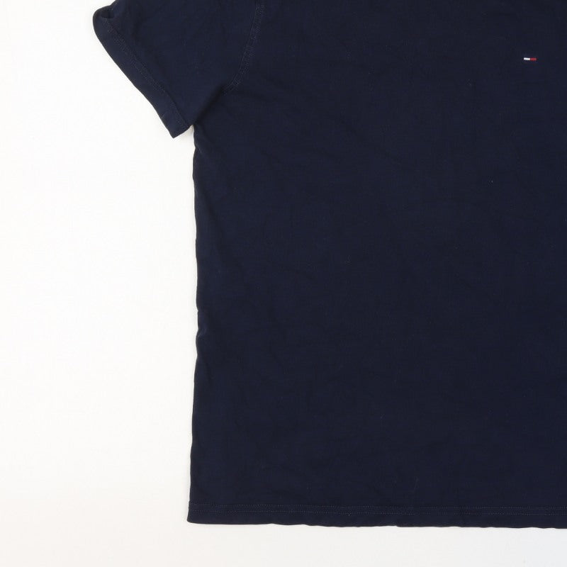 Additional view of Hilfiger Denim Men’s Blue L Classic Logo Crew Neck T-Shirt