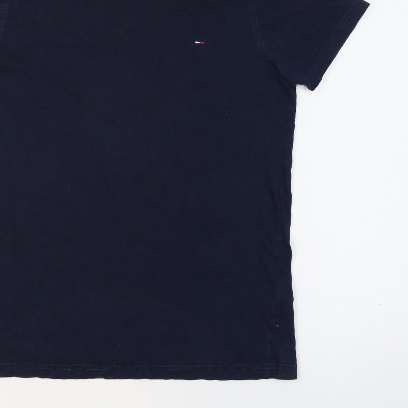 Additional view of Hilfiger Denim Men’s Blue L Classic Logo Crew Neck T-Shirt