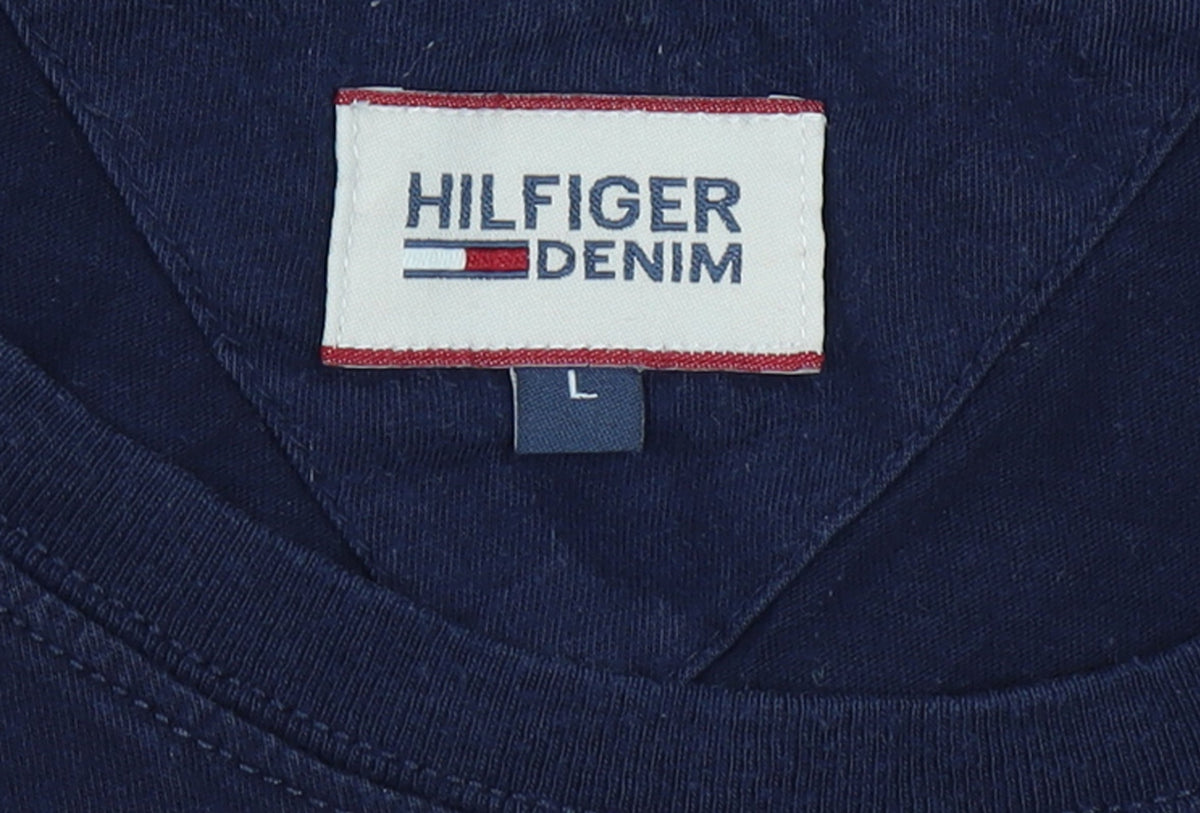 Additional view of Hilfiger Denim Men’s Blue L Classic Logo Crew Neck T-Shirt