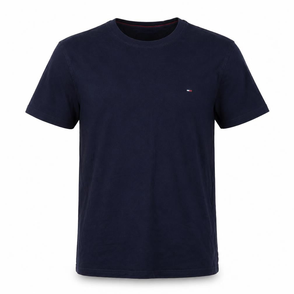 Front view of Hilfiger Denim Men’s Blue L Classic Logo Crew Neck T-Shirt