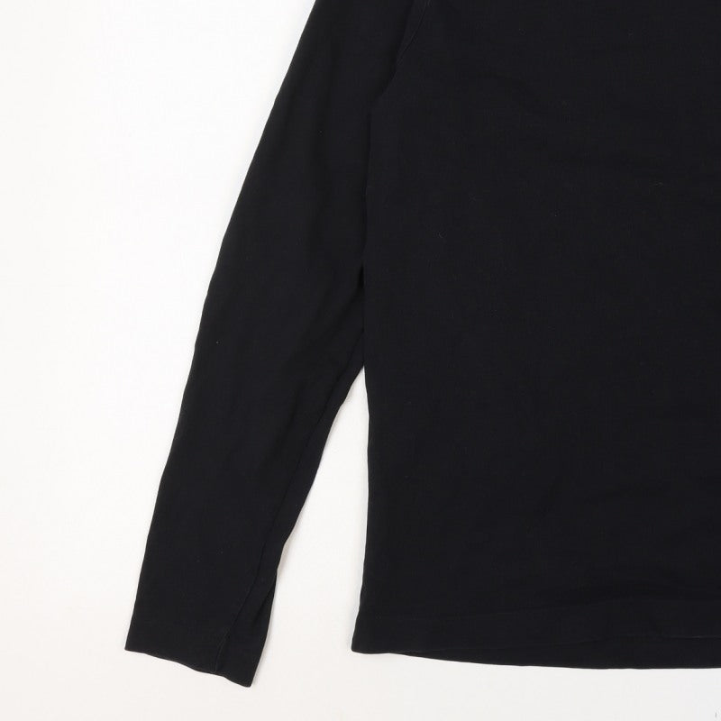 AllSaints Men’s Black Medium Oversized Long Sleeve Crew Neck T-Shirt