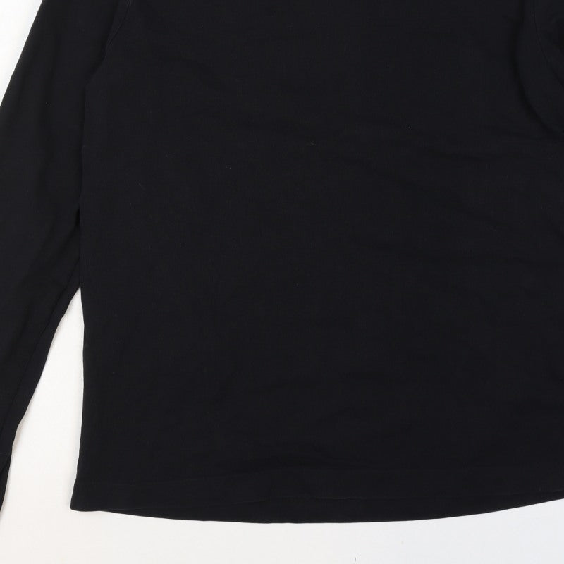 AllSaints Men’s Black Medium Oversized Long Sleeve Crew Neck T-Shirt