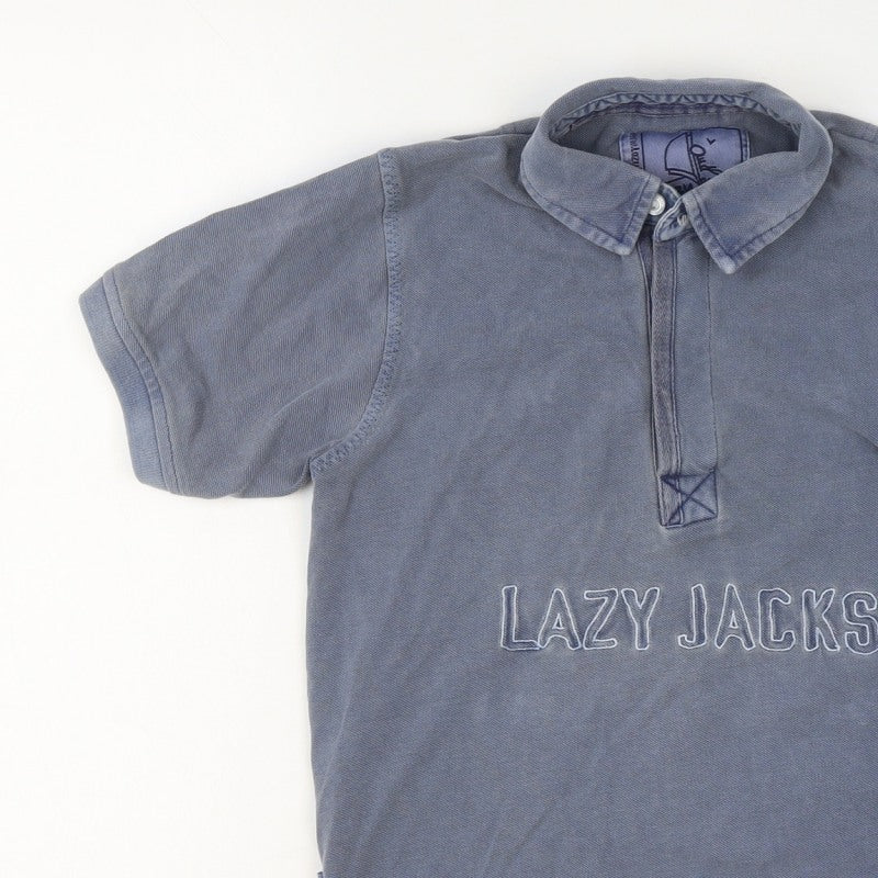 Lazy Jacks Boys Blue 7-8 Years Classic Cotton Logo Polo Shirt
