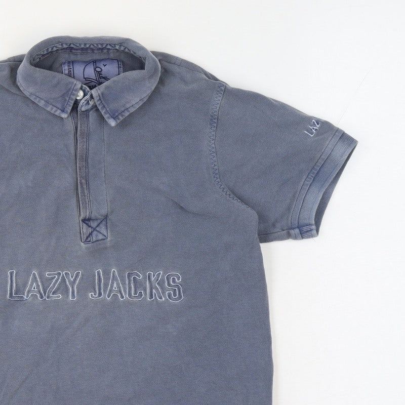 Lazy Jacks Boys Blue 7-8 Years Classic Cotton Logo Polo Shirt