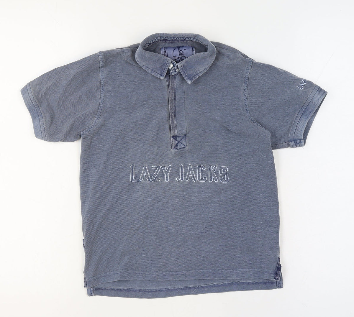 Lazy Jacks Boys Blue 7-8 Years Classic Cotton Logo Polo Shirt