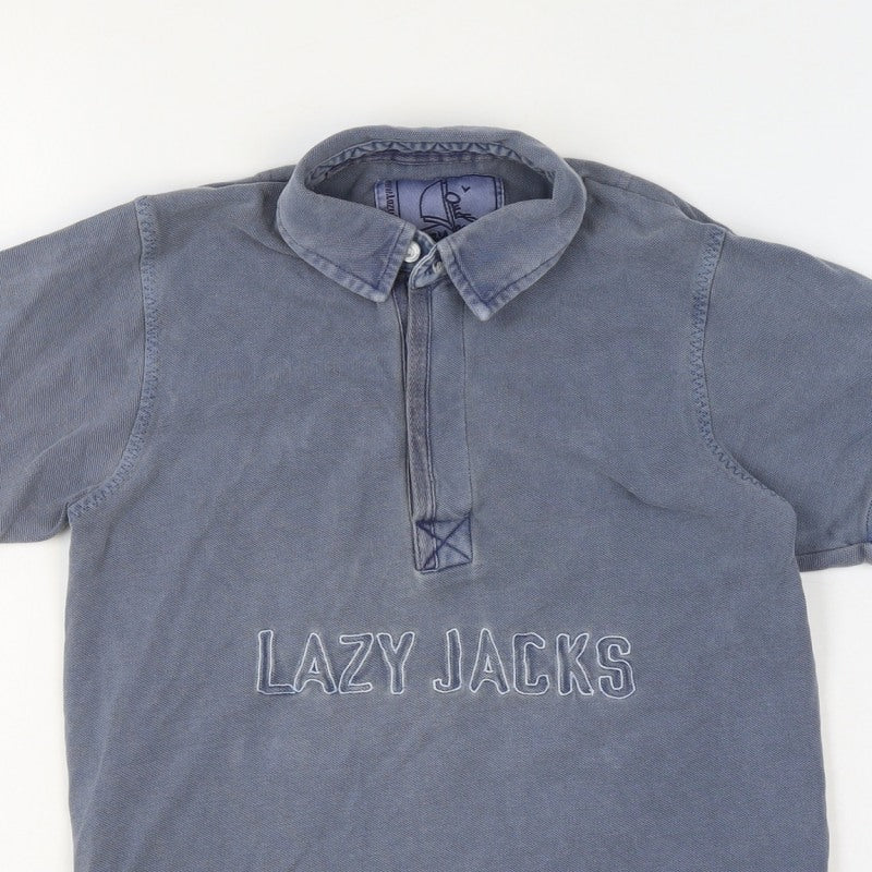 Lazy Jacks Boys Blue 7-8 Years Classic Cotton Logo Polo Shirt