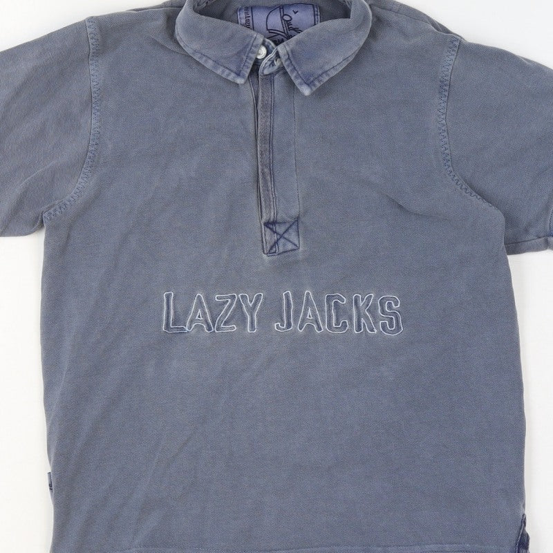 Lazy Jacks Boys Blue 7-8 Years Classic Cotton Logo Polo Shirt