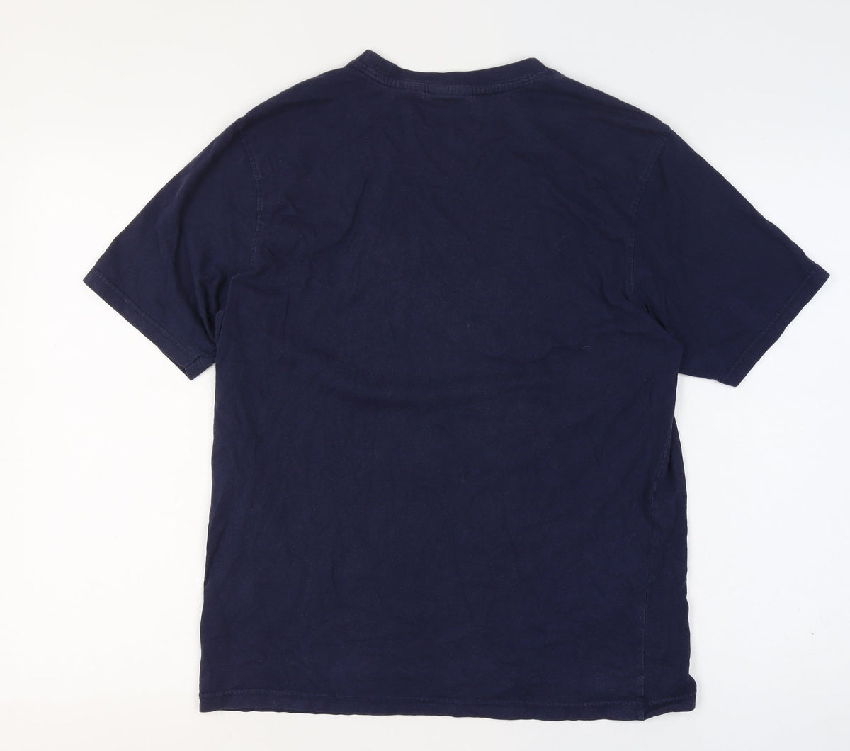 FILA Men's Blue L Logo Graphic Crew Neck Short Sleeve Cotton T-Shirt