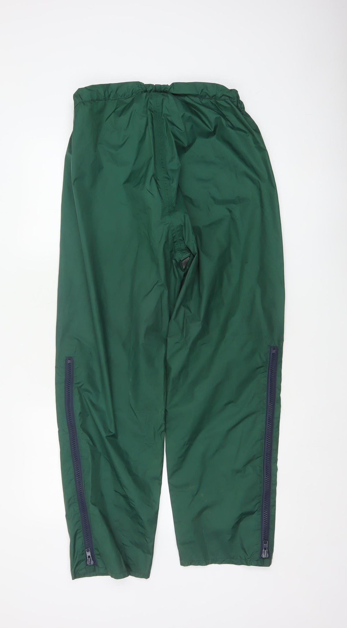 Brand and care label for Henri Lloyd Men’s Green, size S, Nylon Rain Trousers Ankle Zip Vintage