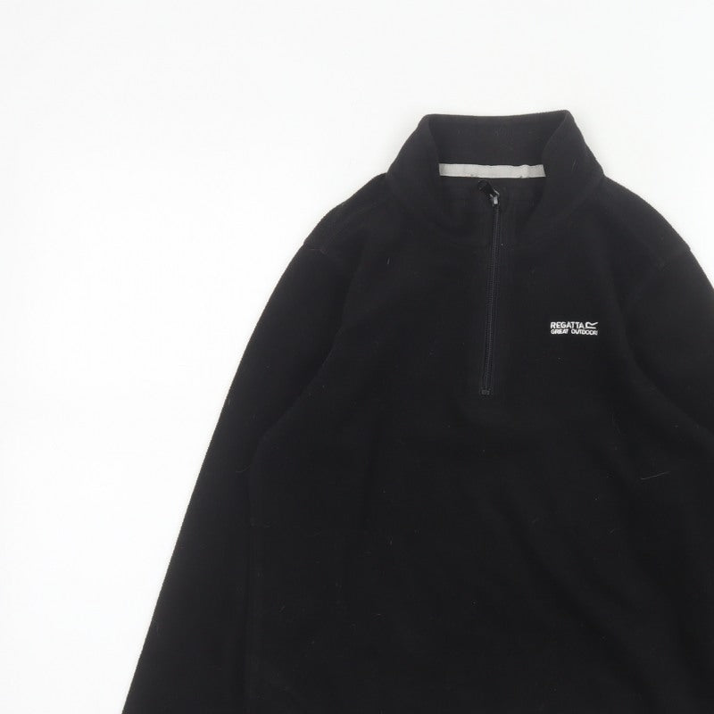 Regatta Boys Black 11-12 Years 1/4 Zip Fleece Pullover Sweatshirt