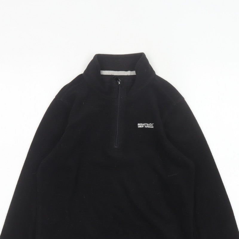 Regatta Boys Black 11-12 Years 1/4 Zip Fleece Pullover Sweatshirt