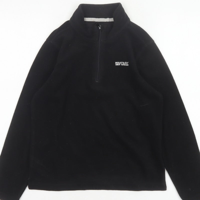 Regatta Boys Black 11-12 Years 1/4 Zip Fleece Pullover Sweatshirt