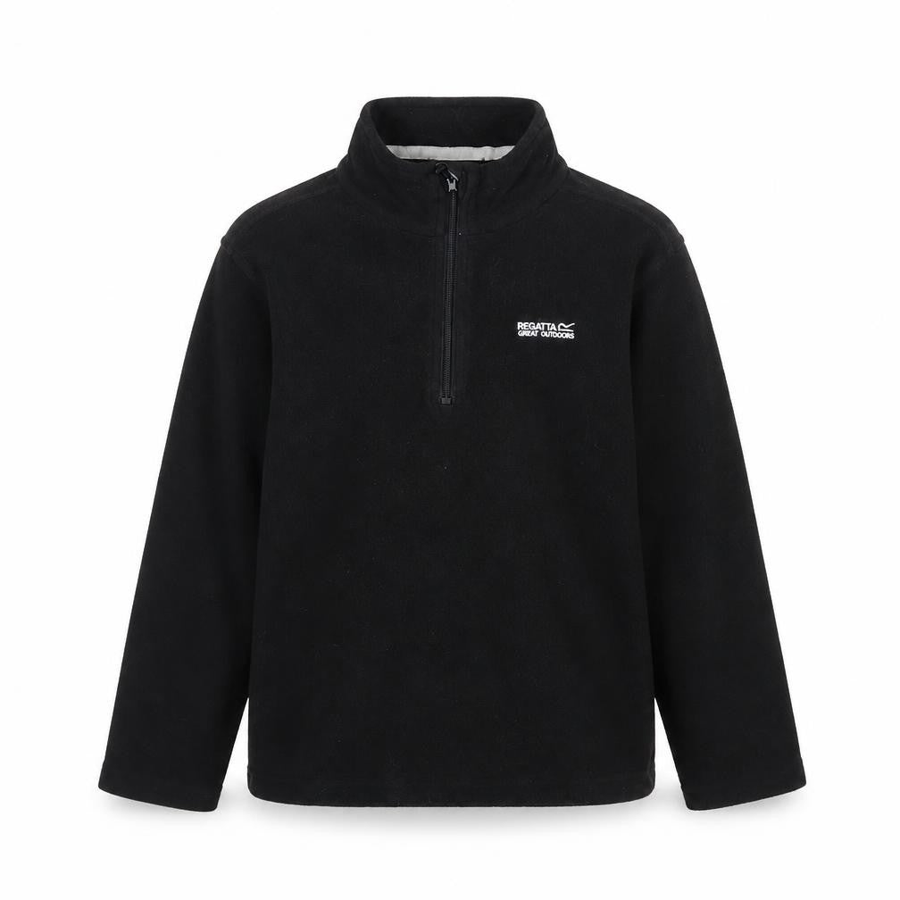 Regatta Boys Black 11-12 Years 1/4 Zip Fleece Pullover Sweatshirt