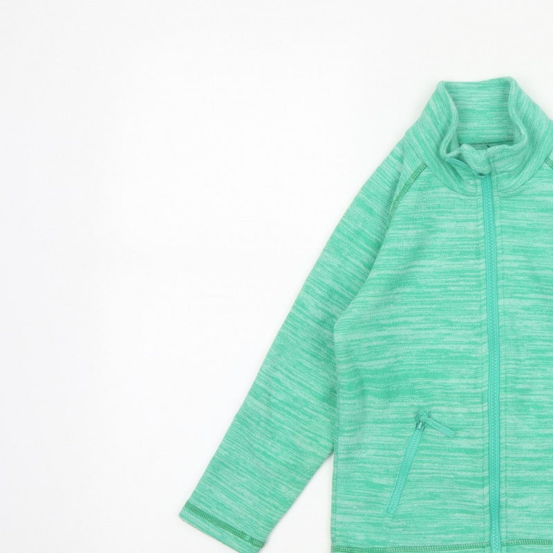 Mountain Warehouse Unisex Kids Green 3-4 Years Fleece Zip Jacket Pockets
