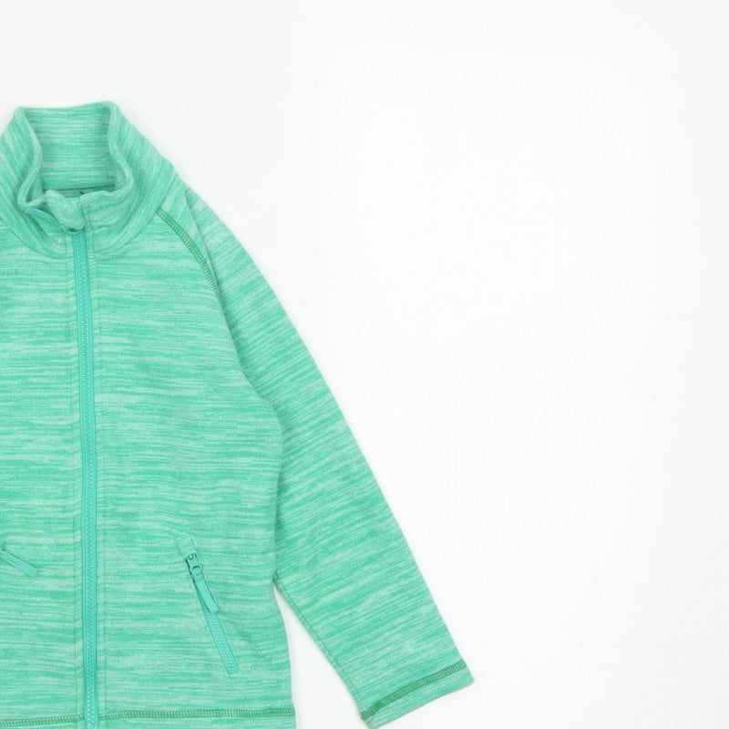 Mountain Warehouse Unisex Kids Green 3-4 Years Fleece Zip Jacket Pockets