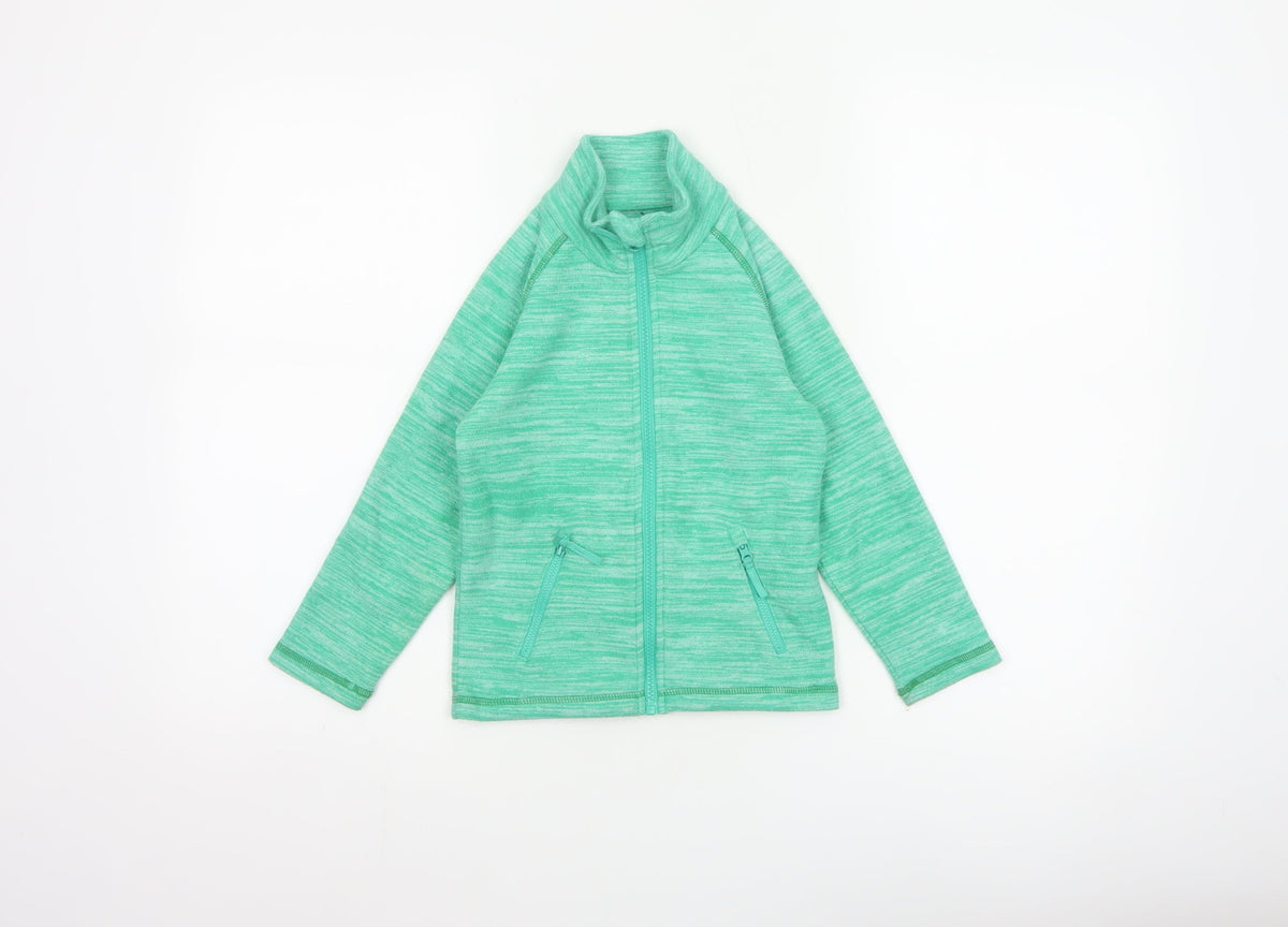Mountain Warehouse Unisex Kids Green 3-4 Years Fleece Zip Jacket Pockets