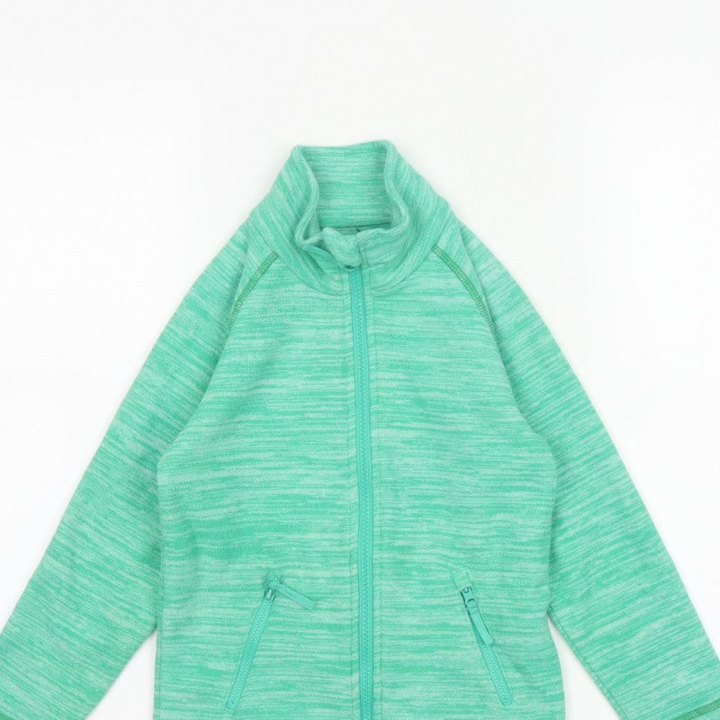 Mountain Warehouse Unisex Kids Green 3-4 Years Fleece Zip Jacket Pockets