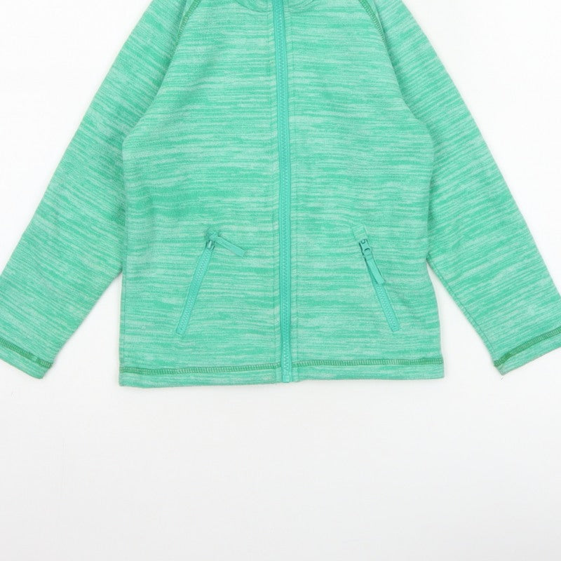 Mountain Warehouse Unisex Kids Green 3-4 Years Fleece Zip Jacket Pockets